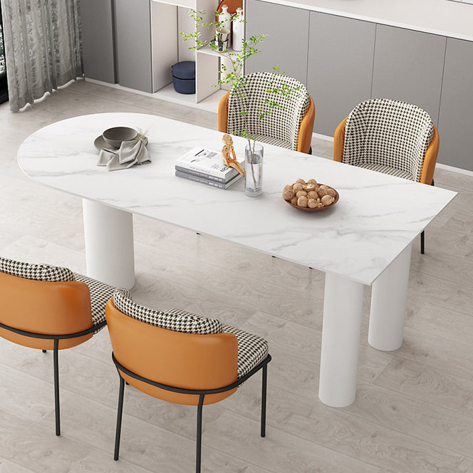 Gratis vorm 3 poten moderne stijl eettafel witte vaste tafel met gesinterde steen