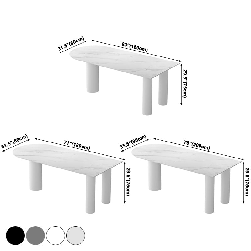 Gratis vorm 3 poten moderne stijl eettafel witte vaste tafel met gesinterde steen