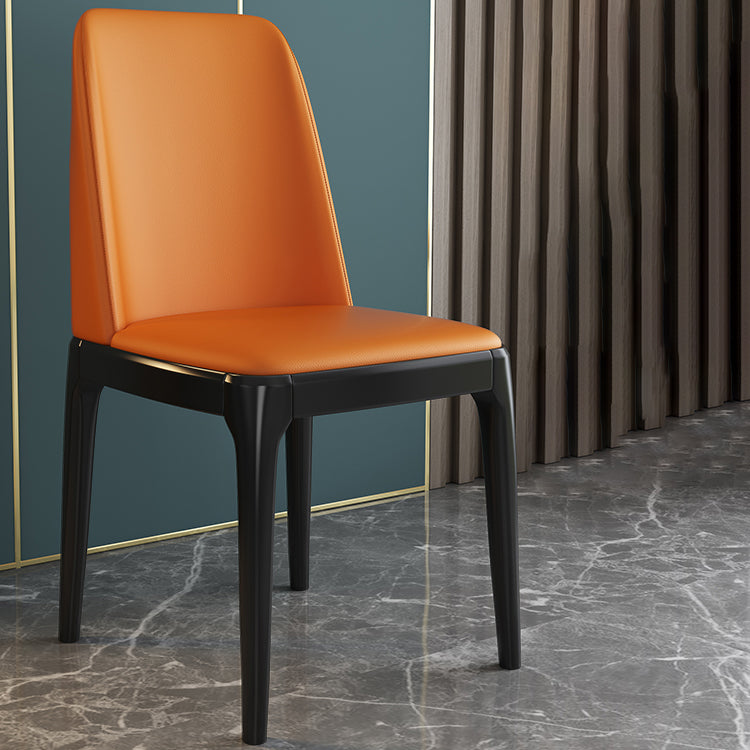 Scandinavian Style Wood Dining Side Chair Dining Room Armless Solid Back Chair