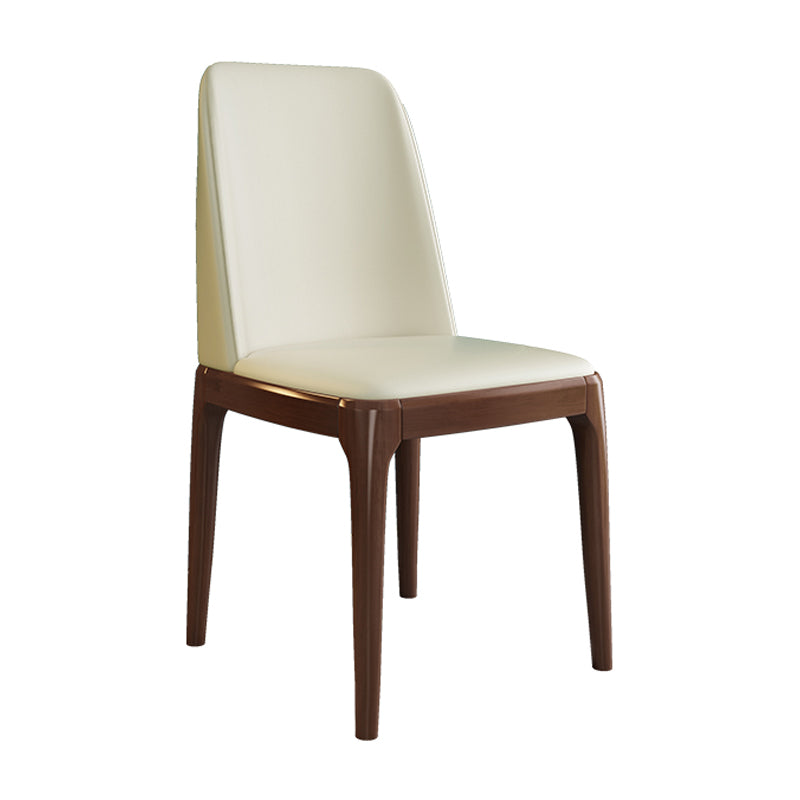 Scandinavian Style Wood Dining Side Chair Dining Room Armless Solid Back Chair