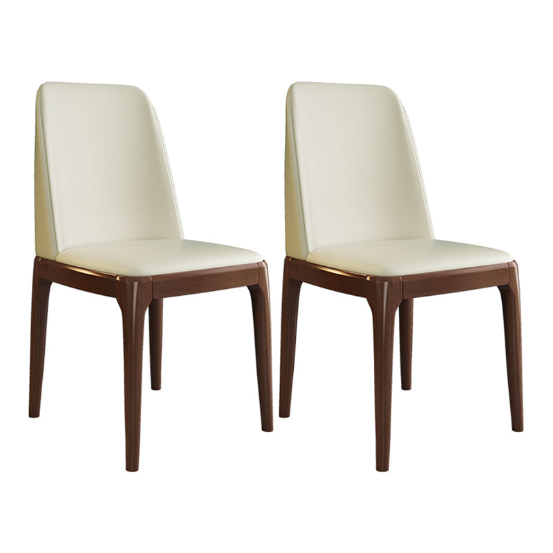 Scandinavian Style Wood Dining Side Chair Dining Room Armless Solid Back Chair