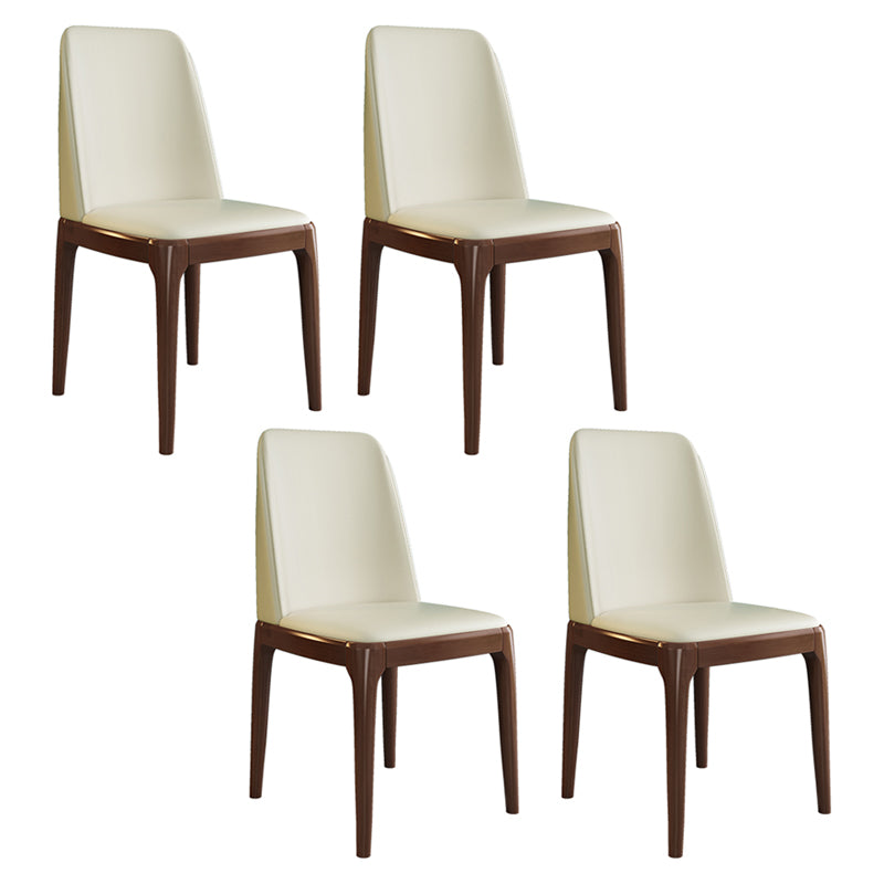 Scandinavian Style Wood Dining Side Chair Dining Room Armless Solid Back Chair