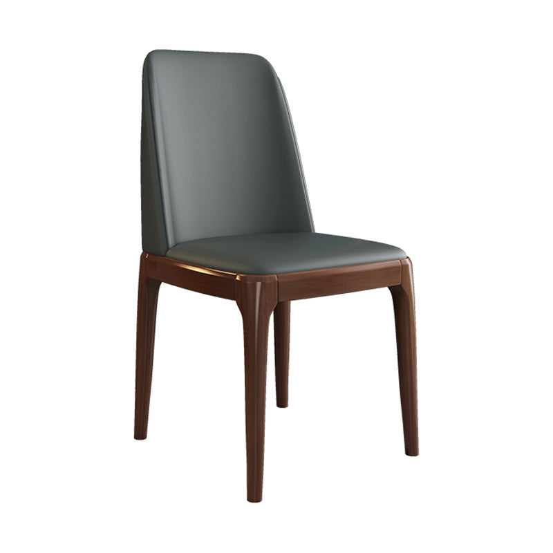Scandinavian Style Wood Dining Side Chair Dining Room Armless Solid Back Chair