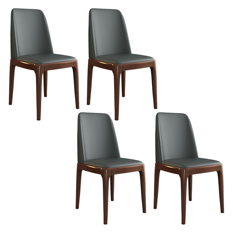 Scandinavian Style Wood Dining Side Chair Dining Room Armless Solid Back Chair