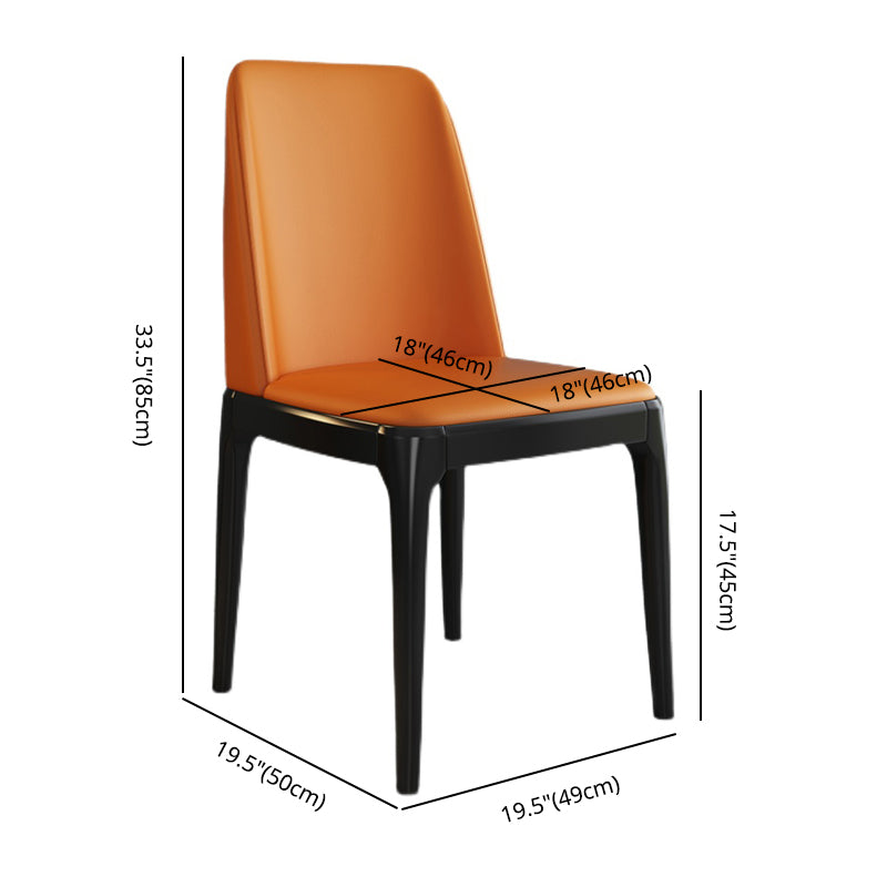 Scandinavian Style Wood Dining Side Chair Dining Room Armless Solid Back Chair