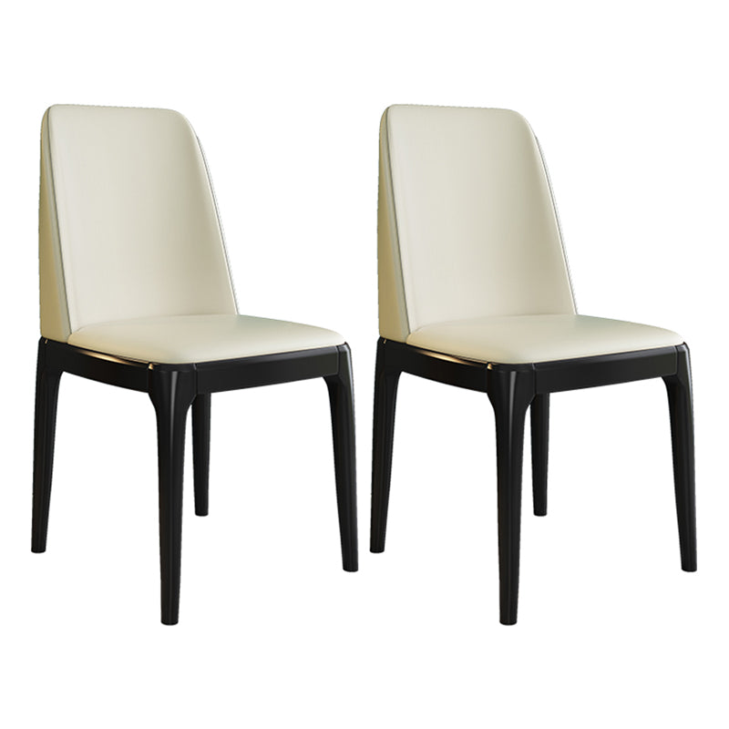 Scandinavian Style Wood Dining Side Chair Dining Room Armless Solid Back Chair