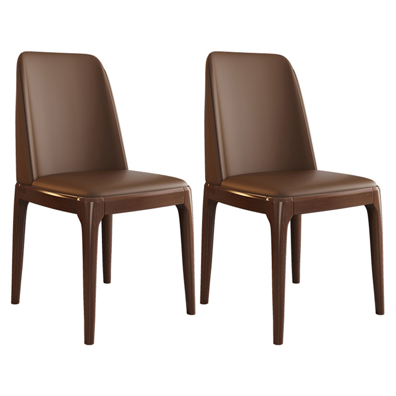 Scandinavian Style Wood Dining Side Chair Dining Room Armless Solid Back Chair