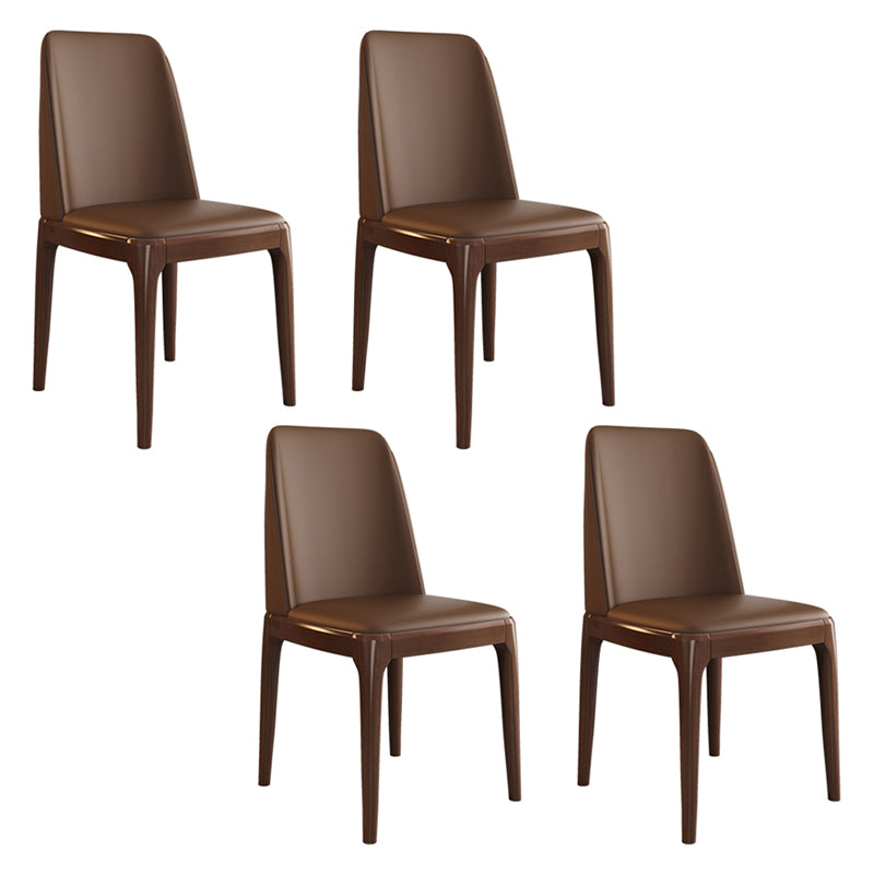 Scandinavian Style Wood Dining Side Chair Dining Room Armless Solid Back Chair