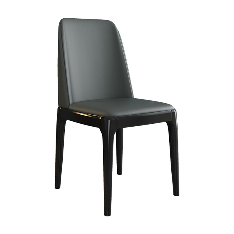 Scandinavian Style Wood Dining Side Chair Dining Room Armless Solid Back Chair