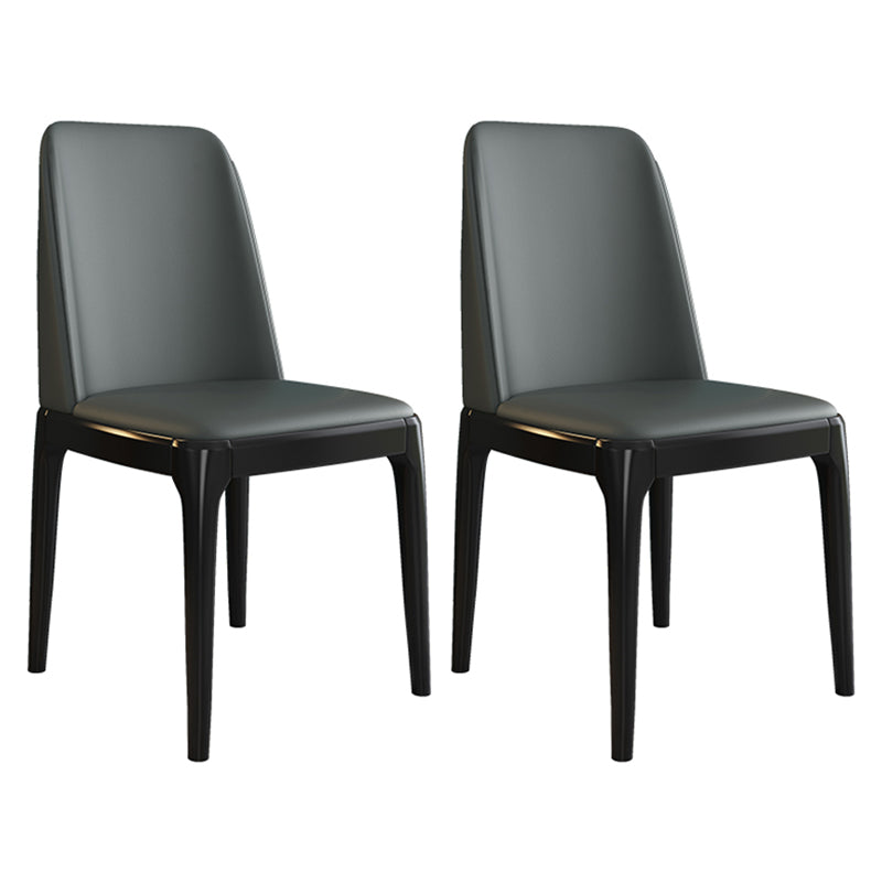Scandinavian Style Wood Dining Side Chair Dining Room Armless Solid Back Chair