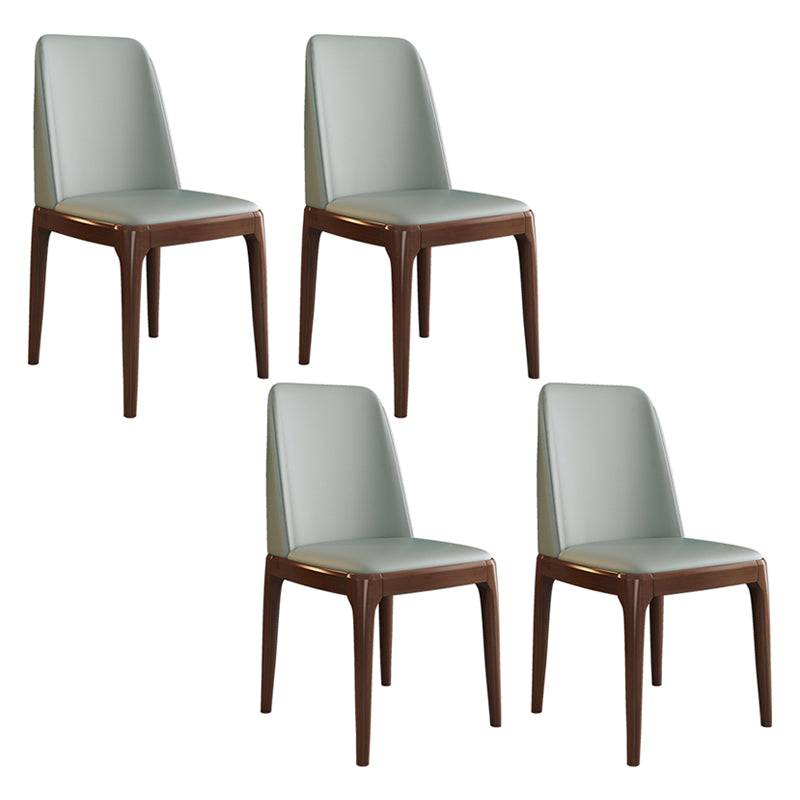 Scandinavian Style Wood Dining Side Chair Dining Room Armless Solid Back Chair