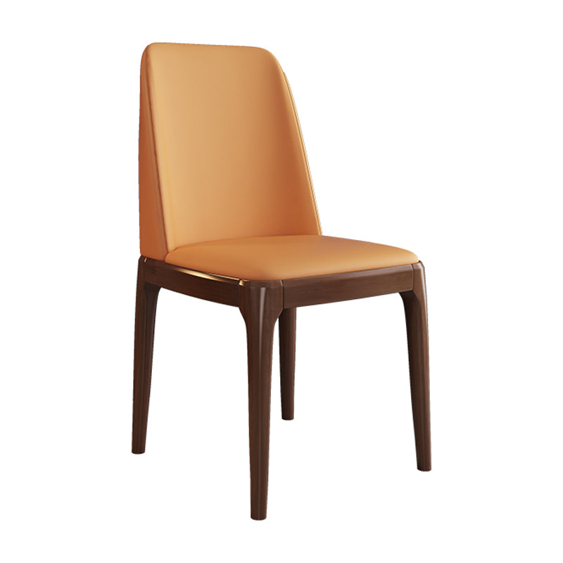 Scandinavian Style Wood Dining Side Chair Dining Room Armless Solid Back Chair