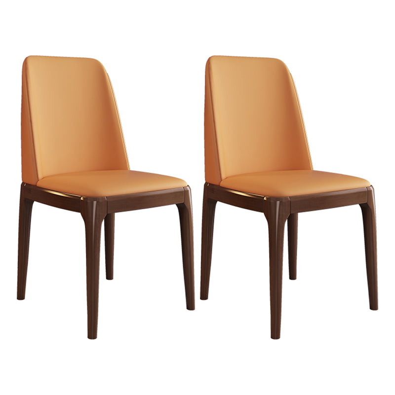Scandinavian Style Wood Dining Side Chair Dining Room Armless Solid Back Chair
