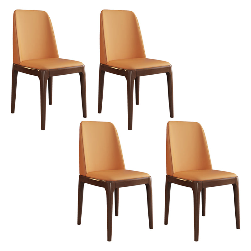 Scandinavian Style Wood Dining Side Chair Dining Room Armless Solid Back Chair