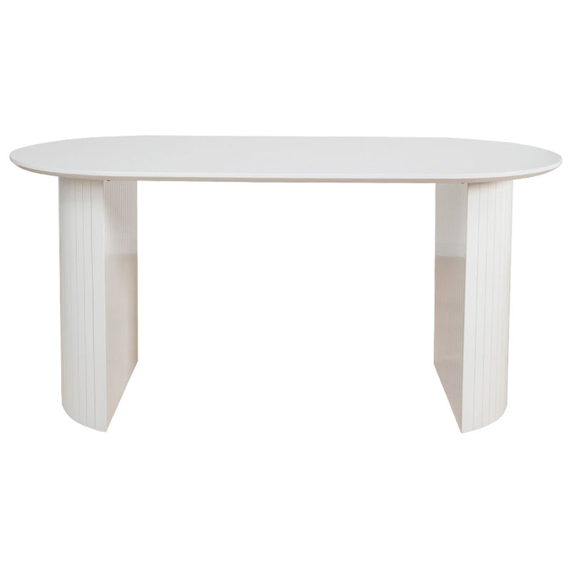 Mesa de comedor ovalada de doble pedestal de mesa de madera simple de madera maciza