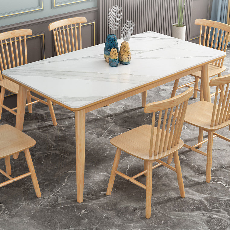 Einfachheit Home Sintered Stone Esstisch Rechteck Form Esstisch mit 4 Beinen Basis