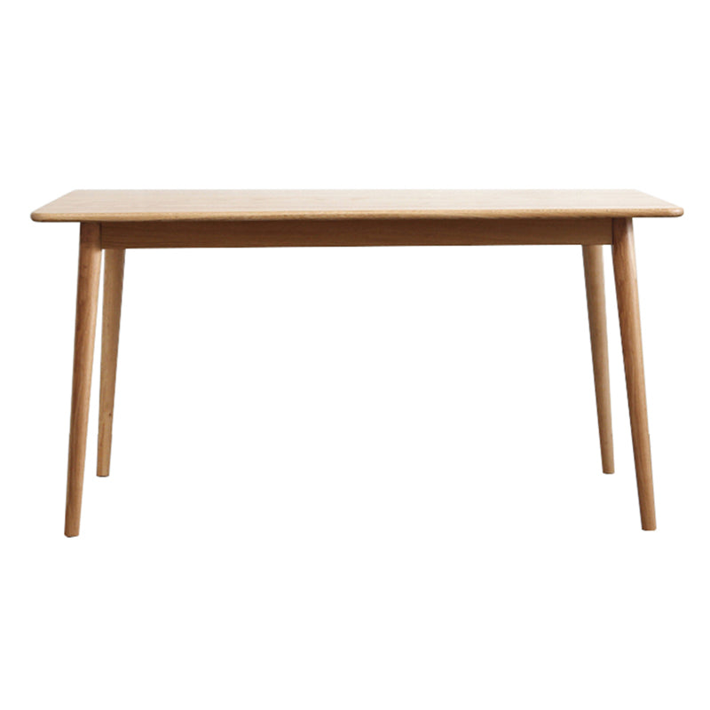 Table à manger décontractée rectangle Tone brune table fixe avec du bois massif en chêne