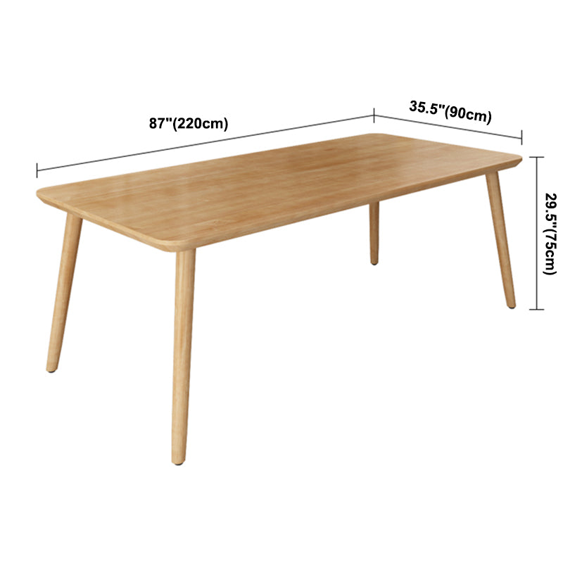 Simplicity Home Solid Wood Dining Table Rectangle Shape Dining Table with 4 Legs Base