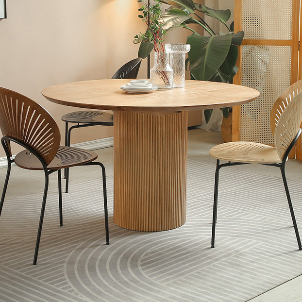 Pine Solid Wood Pedestal Dinette Table Simplicity Dining Table Round for Home