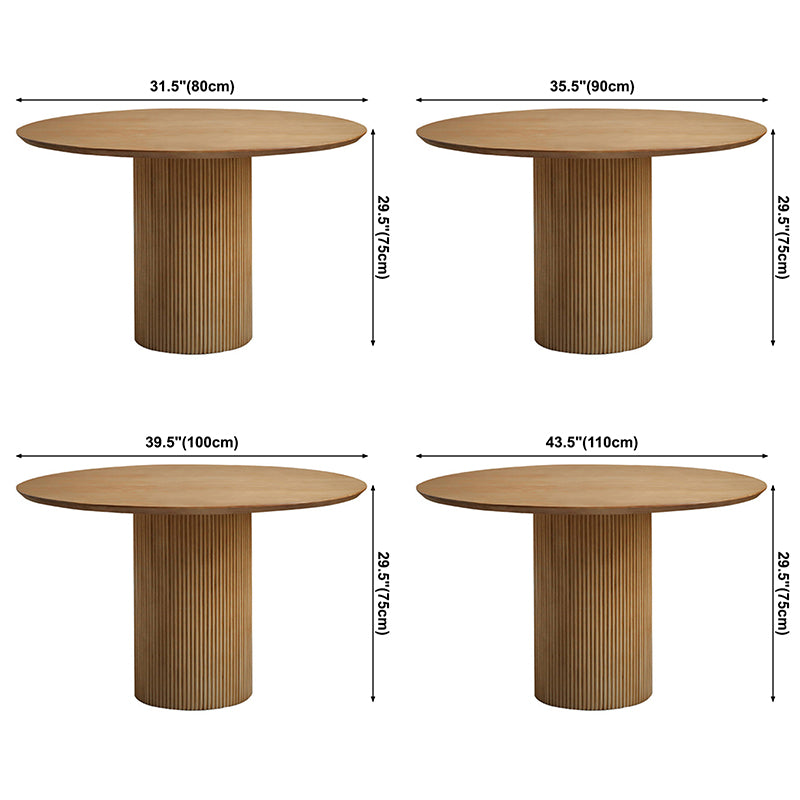 Pine Solid Wood Pedestal Dinette Table Simplicity Dining Table Round for Home