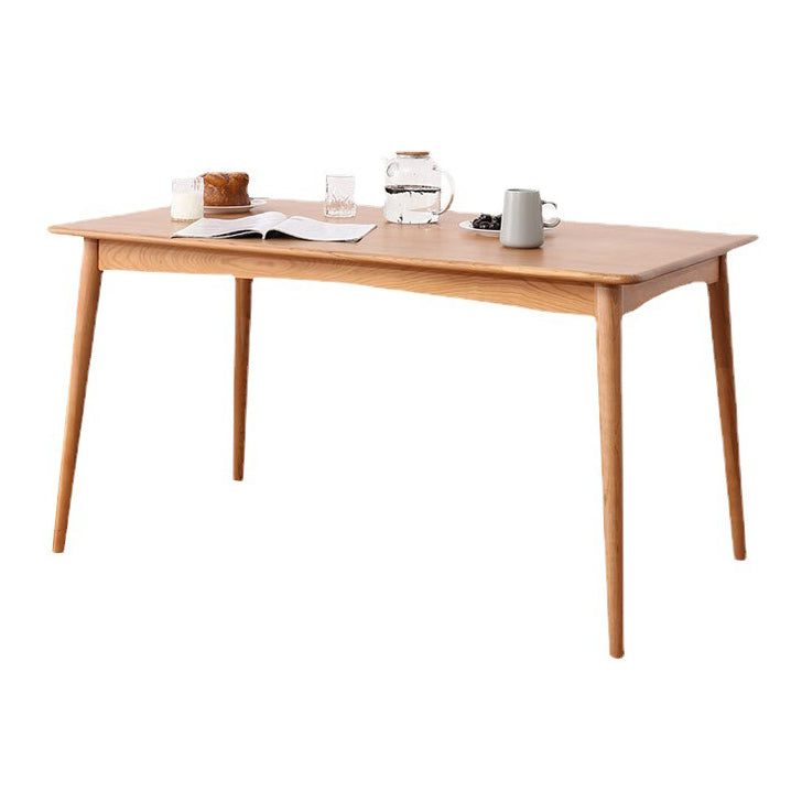 Contemporary Dining Table Cherry Solid Wood Table with 4 Legs for Kitchen Dinner Dining Room