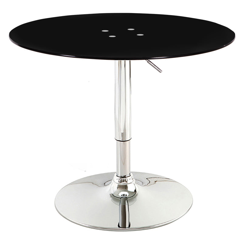 Contemporary Round Dining Table Tempered Glass Table with Stainless Steel Tulip Base