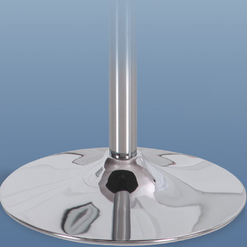 Contemporary Round Dining Table Tempered Glass Table with Stainless Steel Tulip Base