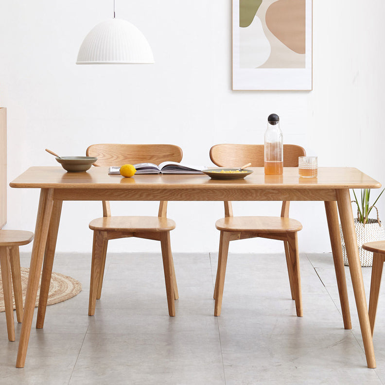 Rectangle simple 4 jambes meubles de maison table à manger en bois massif pour salle à manger
