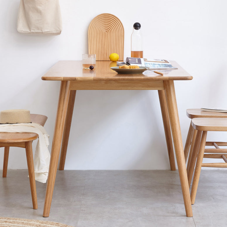 Rectangle simple 4 jambes meubles de maison table à manger en bois massif pour salle à manger