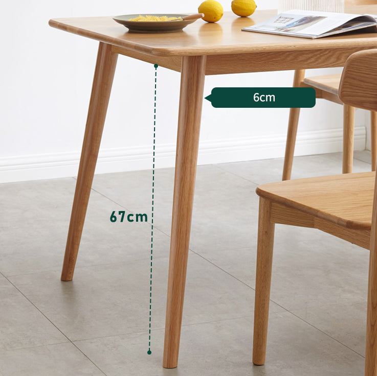 Rectangle simple 4 jambes meubles de maison table à manger en bois massif pour salle à manger