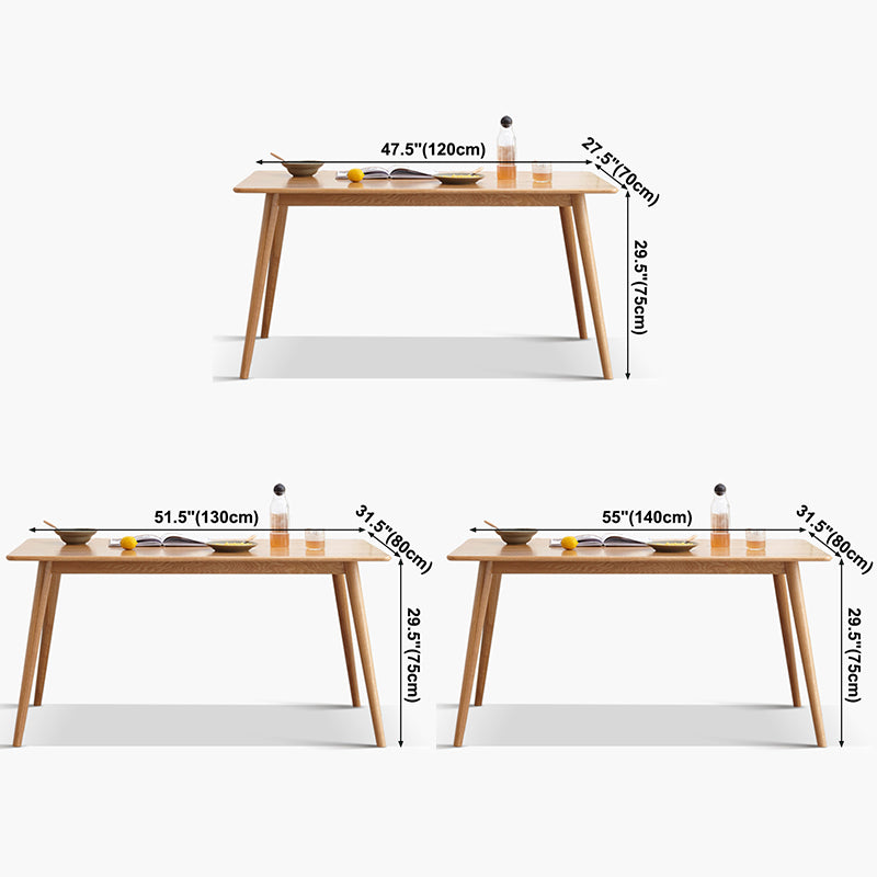 Rectangle simple 4 jambes meubles de maison table à manger en bois massif pour salle à manger