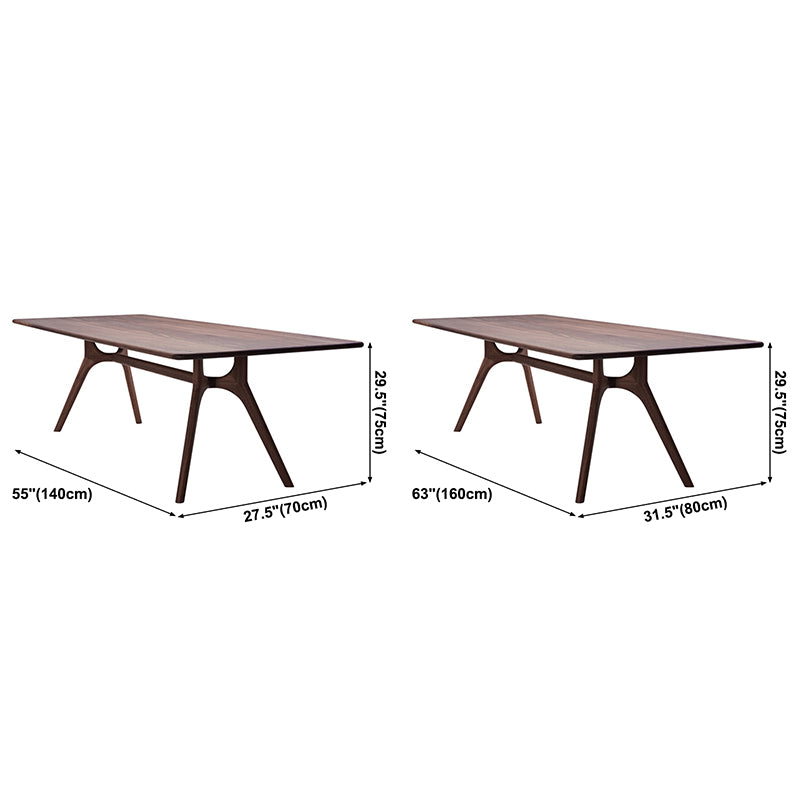 Rectangle Shape Wood Color Dining Table Solid Wood Table Modern with 4 Legs