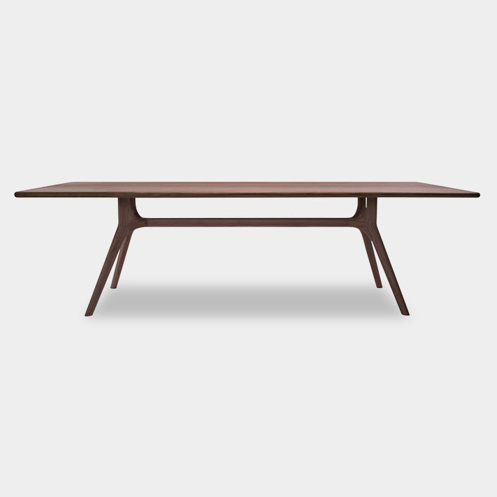 Rectangle Shape Wood Color Dining Table Solid Wood Table Modern with 4 Legs