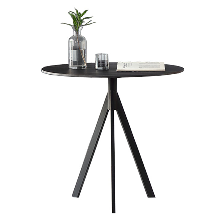 Moderne stijl gesinterde stenen eettafel zwarte ronde tafel met 3 poten