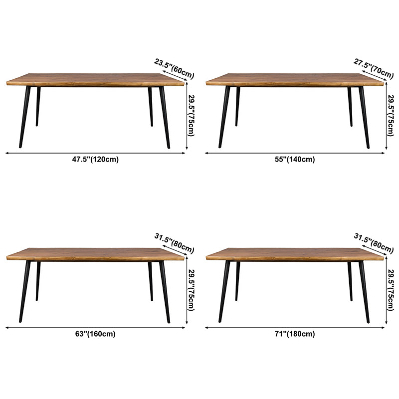 Modern Solid Wood Kitchen Dining Table Standard Rectangle Dining Table with 4 Legs Base