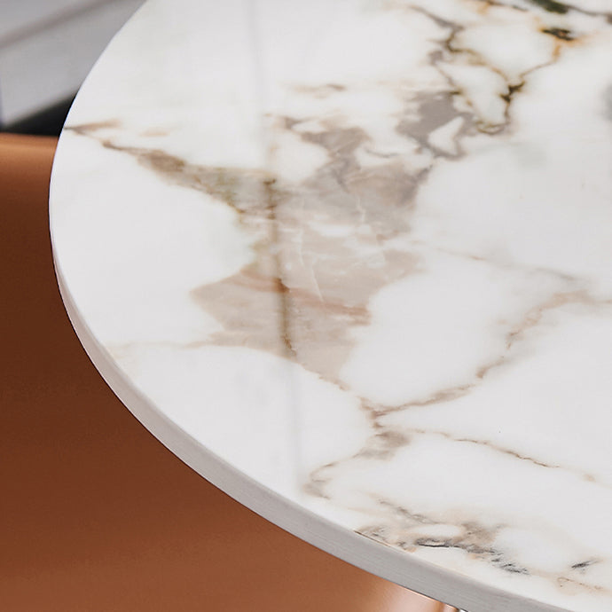 Tavolo da pranzo in pietra sinterizzato in stile moderno bianco tavolo da pranzo a base di tulipani rotondi