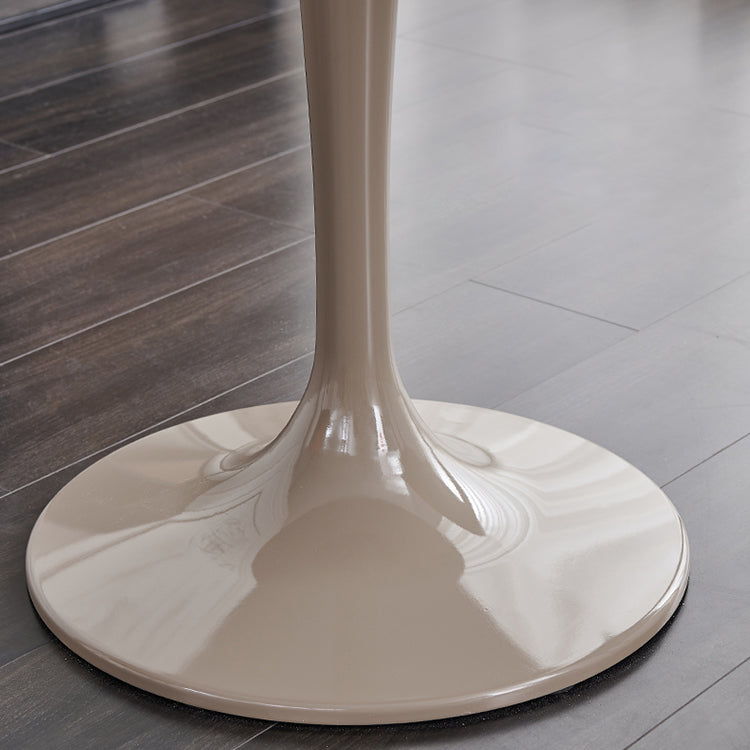 Tavolo da pranzo in pietra sinterizzato in stile moderno bianco tavolo da pranzo a base di tulipani rotondi