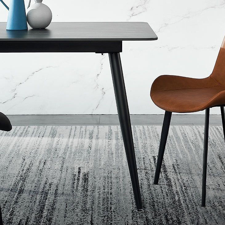 Contemporary Rectangle Dining Table Sintered Stone Table with 4 Legs for Home Kitchen Dinner