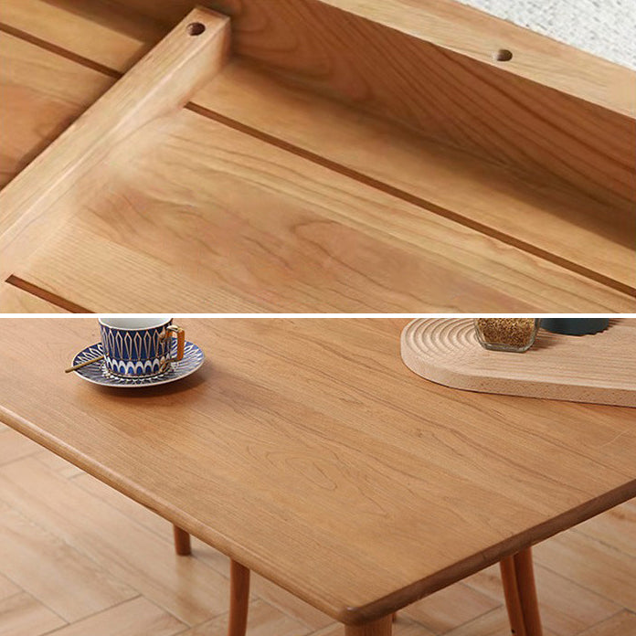 Rectangle Dining Table Contemporary Dinner Room Solid Wood Table with 4-foot