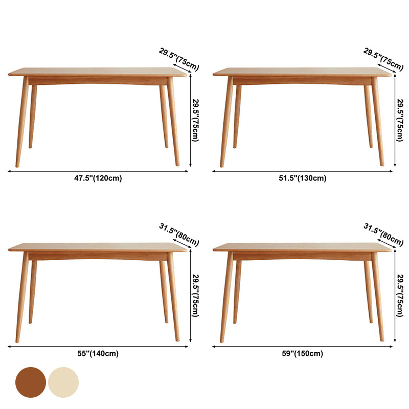 Rectangle Dining Table Contemporary Dinner Room Solid Wood Table with 4-foot