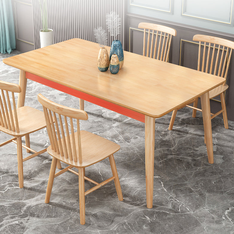 Rettangolo 4 gambe tavolo da pranzo moderno tavolo fisso in legno con legno massiccio