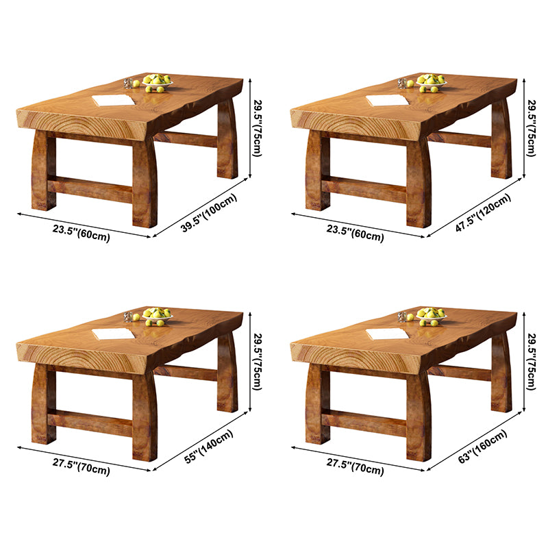 Minimalist Solid Wood Brown Dining Table Kitchen Rectangle Dining Table for Kitchen