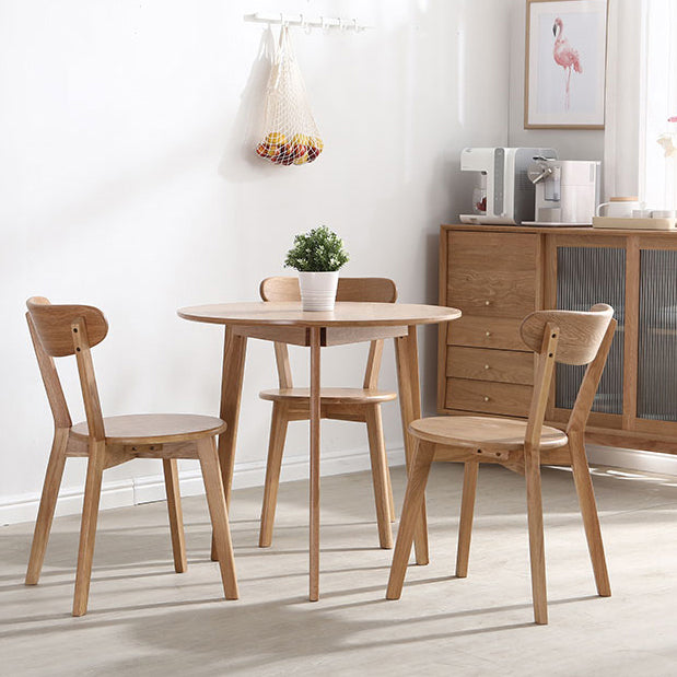 Tripod Base Dining Site Table Table de cuve contemporaine avec bois massif