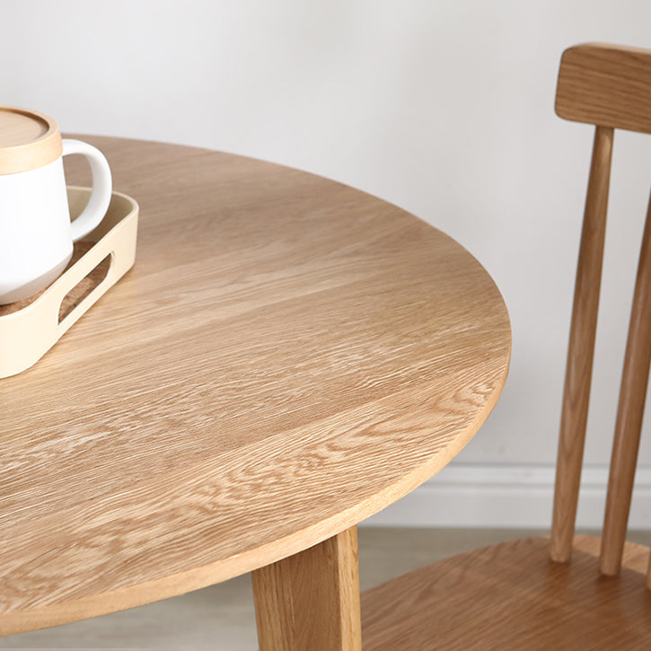 Tripod Base Dining Site Table Table de cuve contemporaine avec bois massif