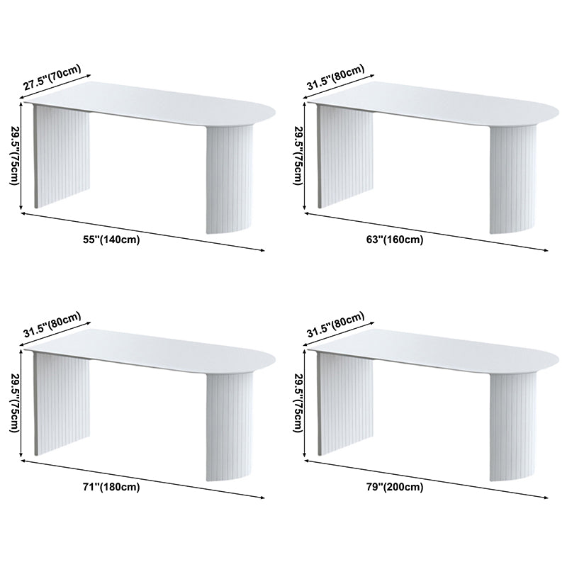 Modern Style Sintered Stone Dining Room Dinner Kitchen Table White Rectangle Table