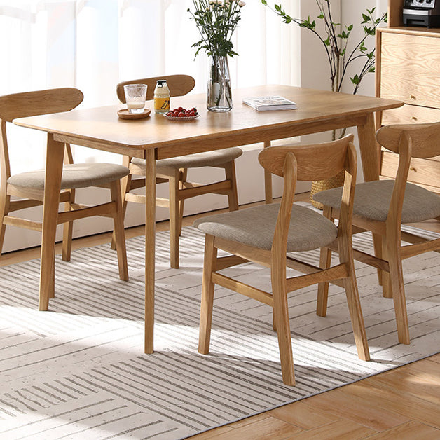 Mesa de comedor rectangular colección de comedor de madera maciza con 4 pies