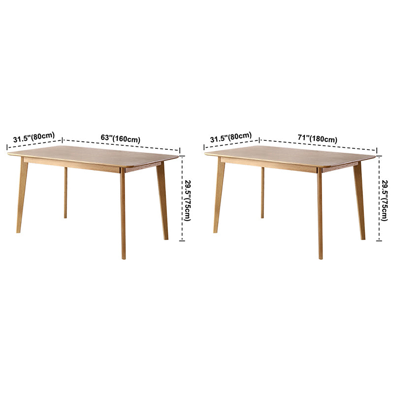 Mesa de comedor rectangular colección de comedor de madera maciza con 4 pies