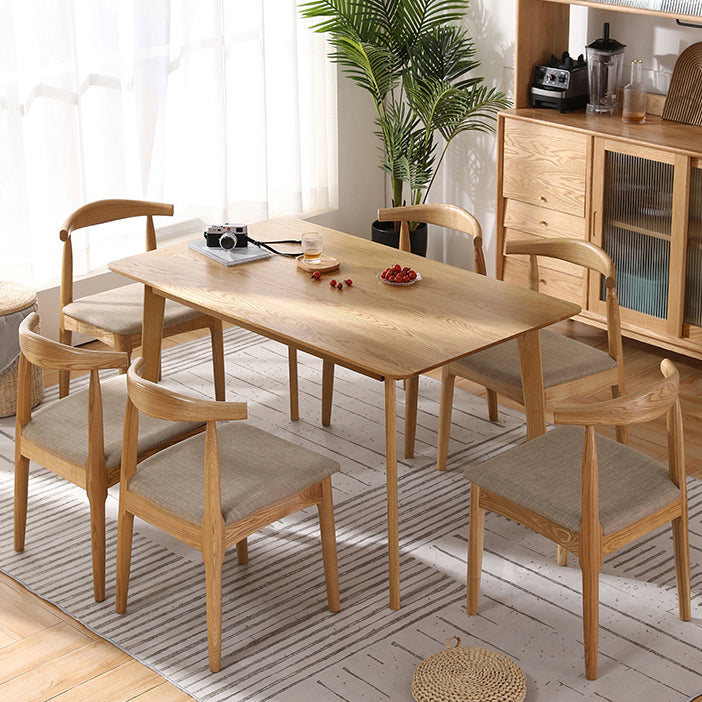 Mesa de comedor rectangular colección de comedor de madera maciza con 4 pies
