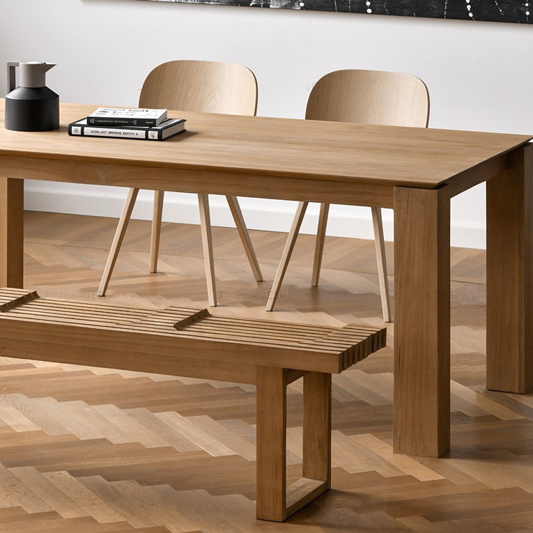 Rectangle Pine Solid Wood Table Modern Dining Table with 4 Legs for Restaurant Living Room
