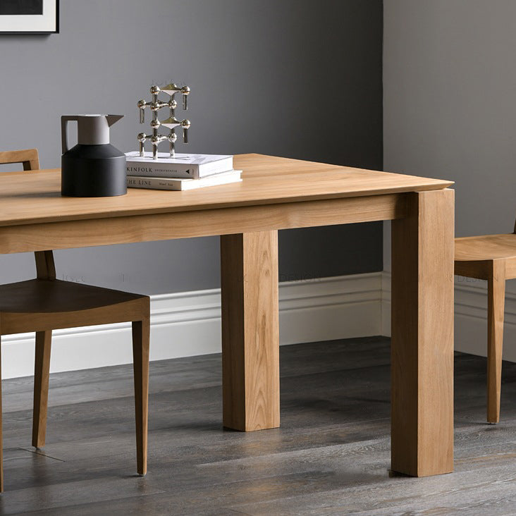 Rectangle Pine Solid Wood Table Modern Dining Table with 4 Legs for Restaurant Living Room